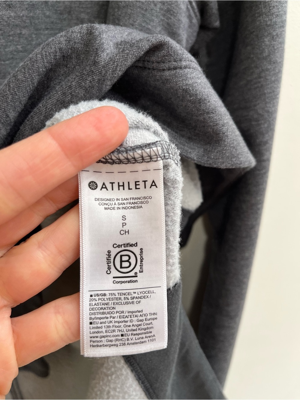 Athleta Coaster Luxe Recover Sweatshirt Heathered Gray Nirvana Fabric Size Small - Picture 11 of 12